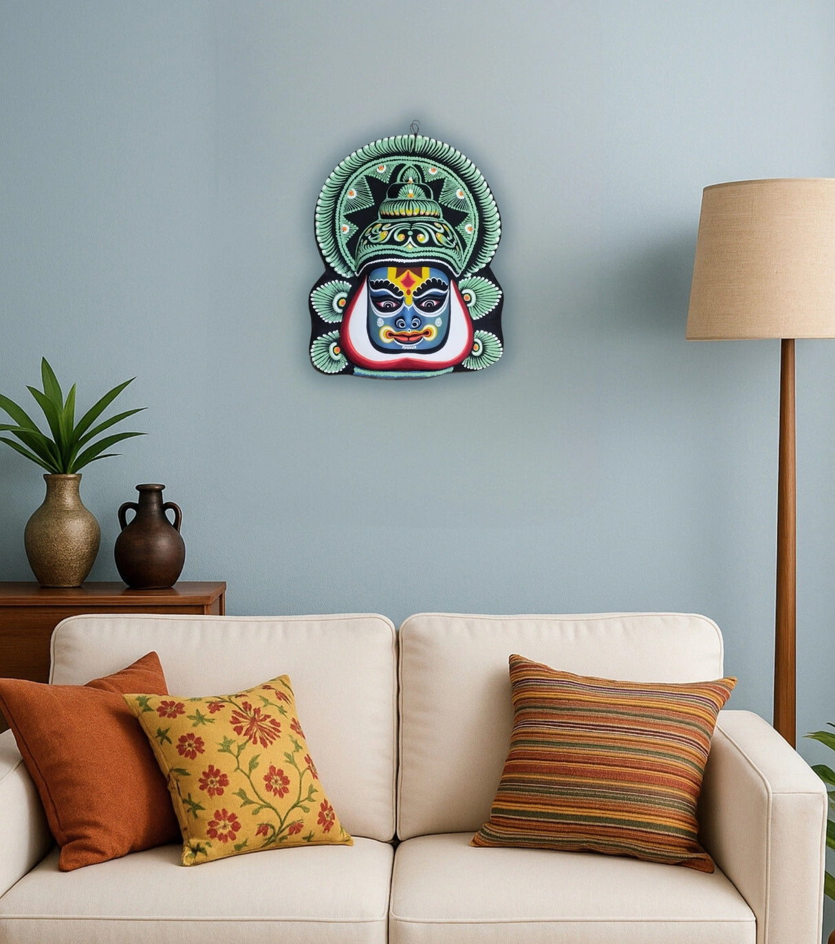 Raahr Shakti Mahisasur Kathakali Mask – Traditional Purulia Chau Dance Folk Art Mukhosh - Retail Maharaj