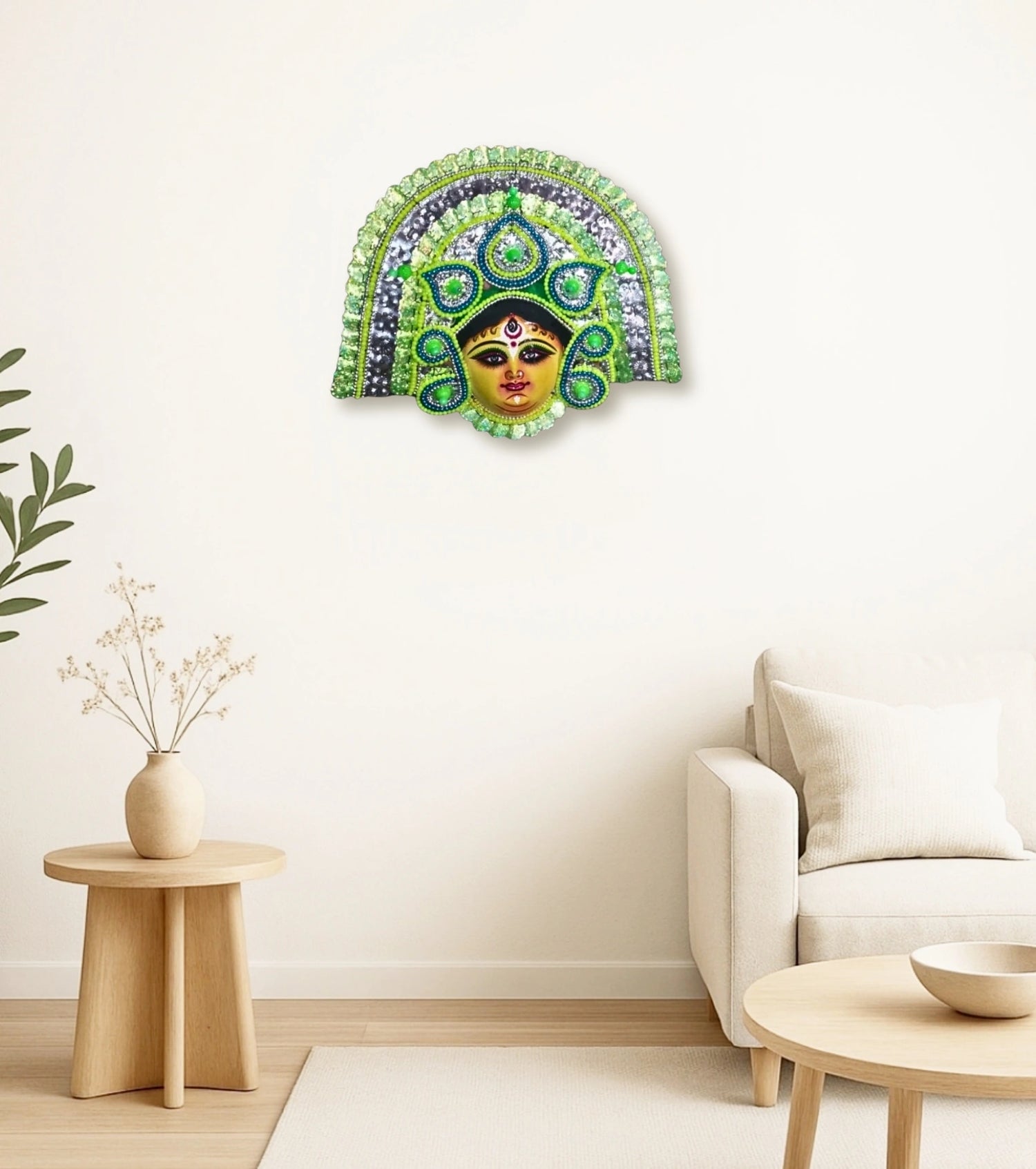 HariShakti Durga Mukhosh – Handcrafted Purulia Folk Goddess Mask - Retail Maharaj