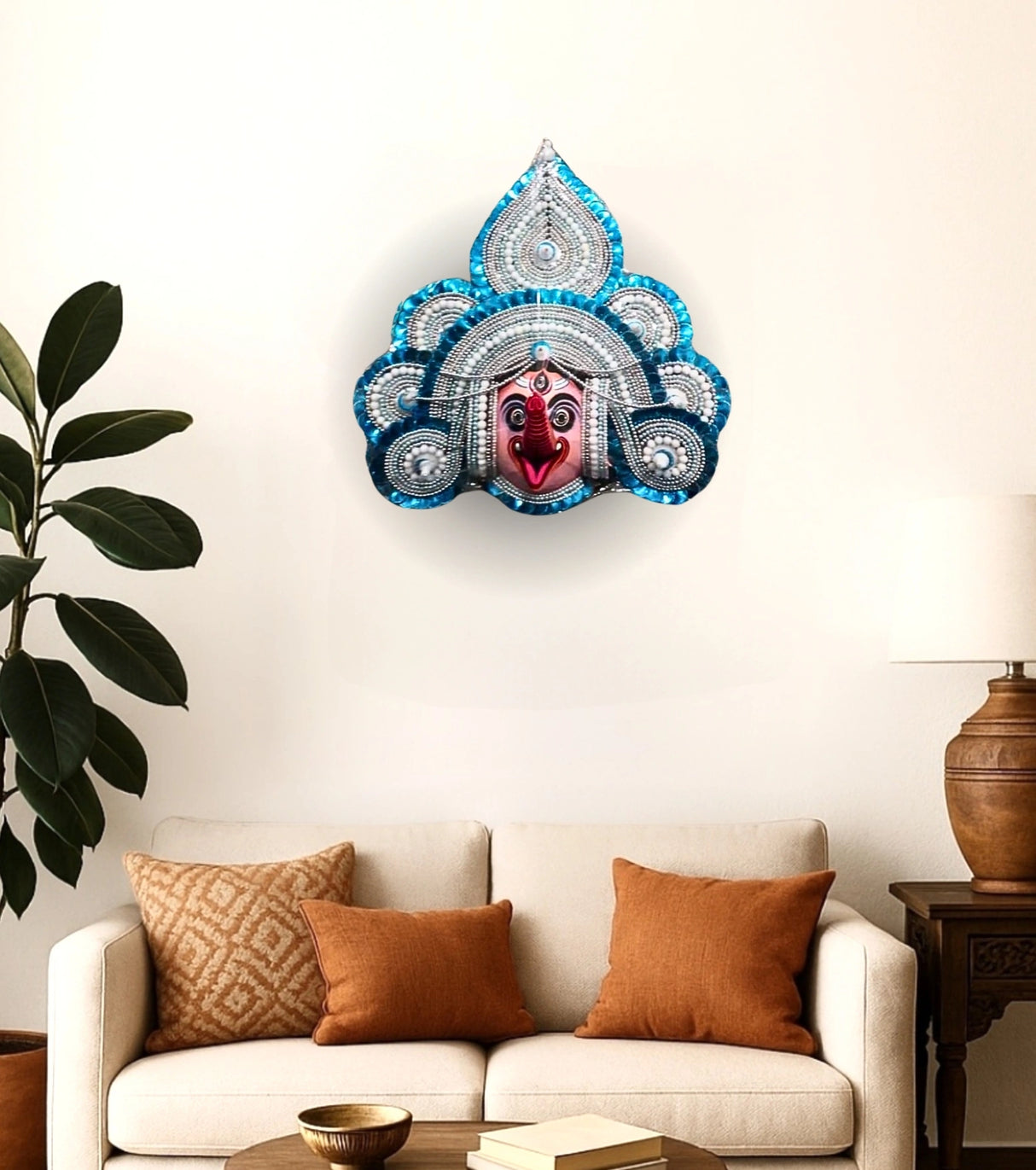 Raahr Bhairab Bliss – Purulia Chhau Bhairav Mask | Handcrafted Mukhosh Wall Art - Retail Maharaj