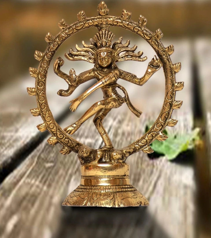 Handcrafted Brass Nataraja Statue – Lord Shiva’s Cosmic Dance Sculpture - Retail Maharaj