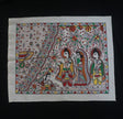 Sita’s Agni Pariksha Handpainted Madhubani Painting – Ramayana Trial by Fire Scene on Cotton Fabric (23 x 18 inch) | Mythological Folk Art for Spiritual Décor & Gifting - Retail Maharaj