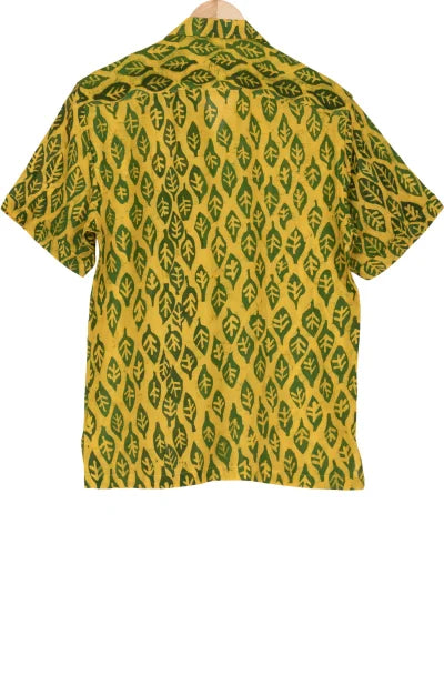 Batik Print Cotton Shirt – Yellow - Retail Maharaj