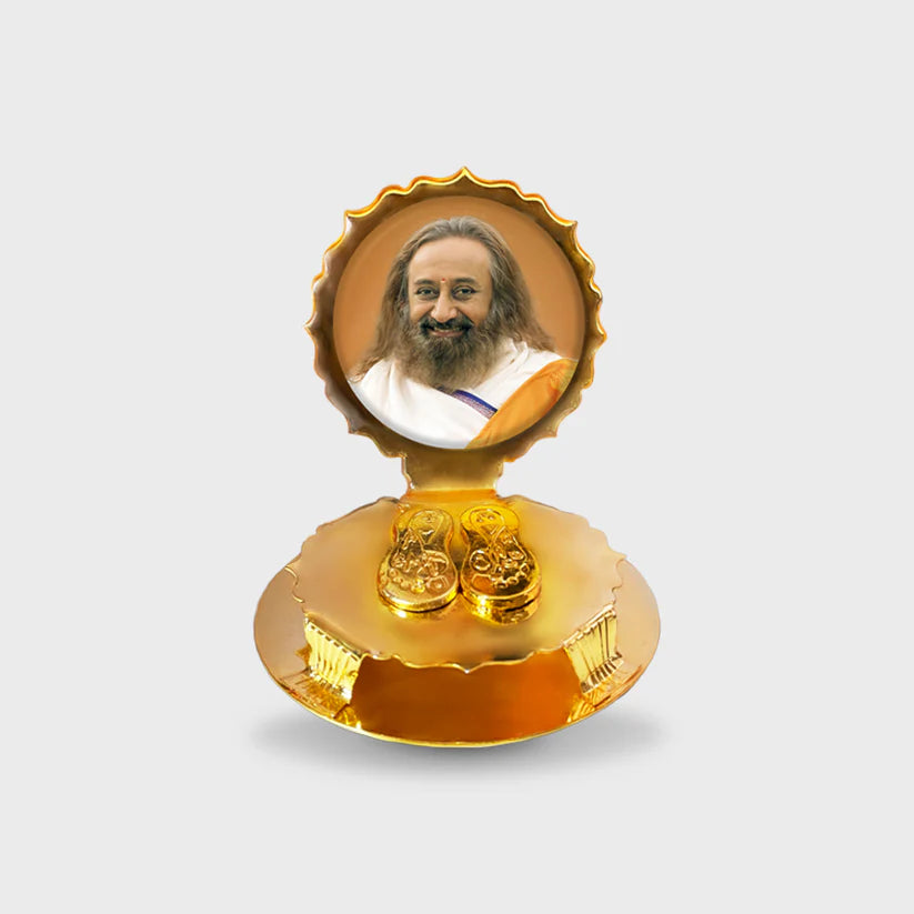 Metal Pooja Stand with Paduka - Retail Maharaj