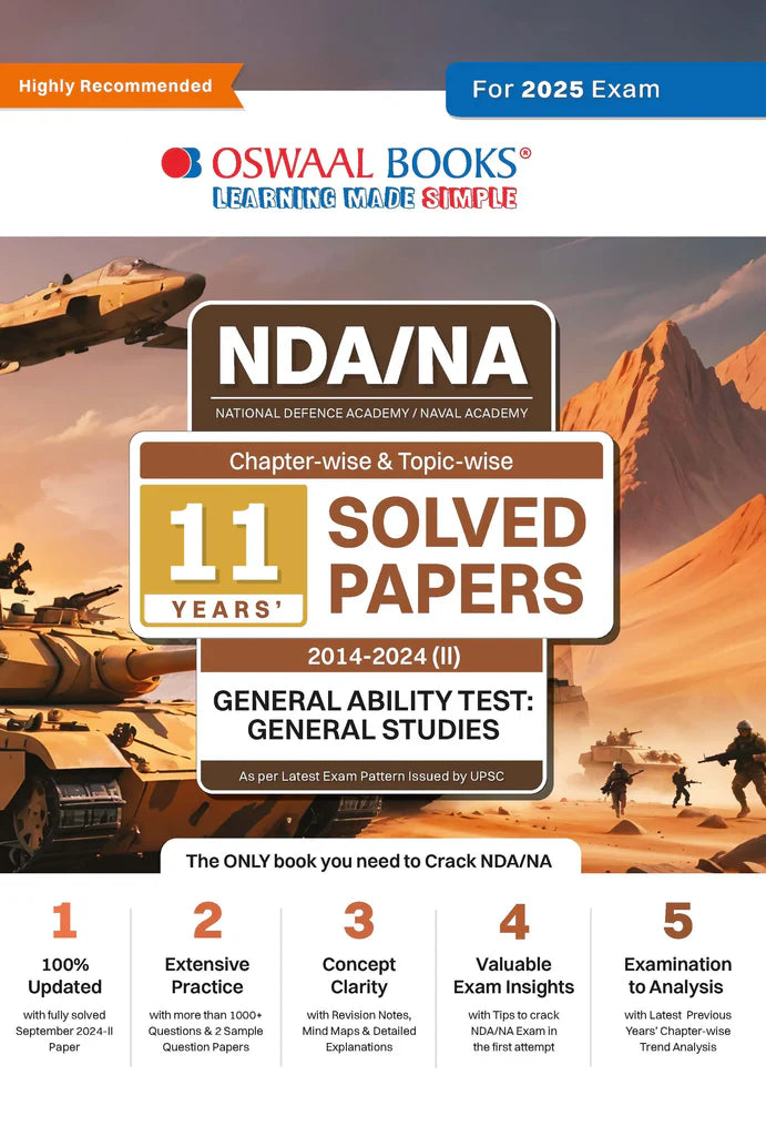 NDA-NA (NATIONAL DEFENCE ACADEMY/NAVAL ACADEMY) 11 Years' Chapter-wise & Topic-wise Solved Papers 2014-2024 (II) | General Ability Test: General Studies | For 2025 Exam - Retail Maharaj