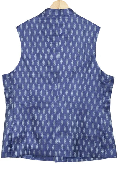 Baluchari Silk Handloom Jacket – Indigo - Retail Maharaj