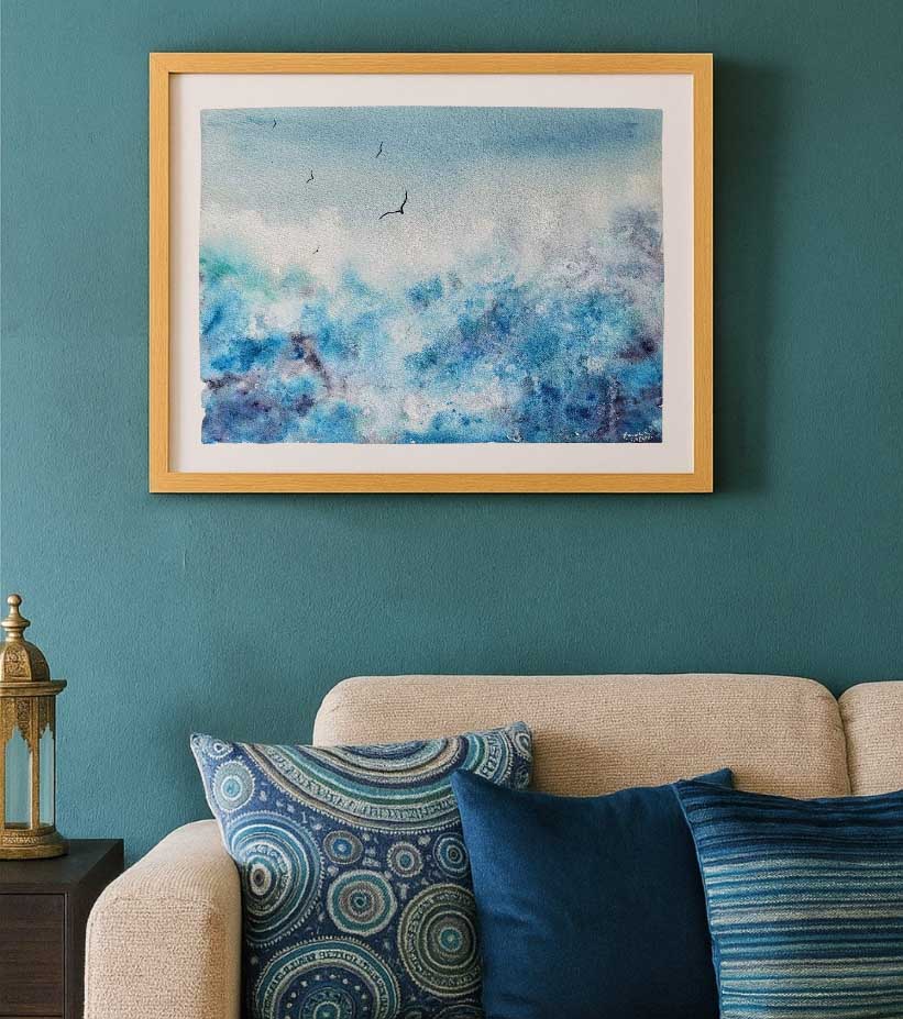 Whispers of the Sky – Watercolour on Textured Paper by Nandita Mishra - Retail Maharaj