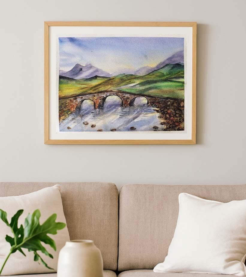The Stone Bridge Chronicle – Watercolour on Textured Paper by Nandita Mishra - Retail Maharaj
