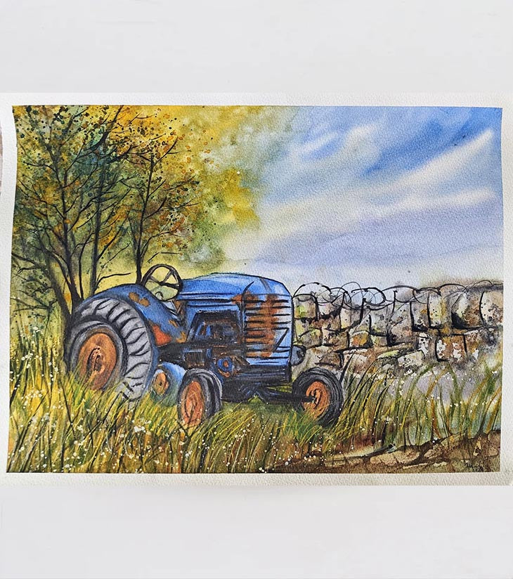 Rustic Reverie – Watercolour on Textured Paper by Nandita Mishra - Retail Maharaj