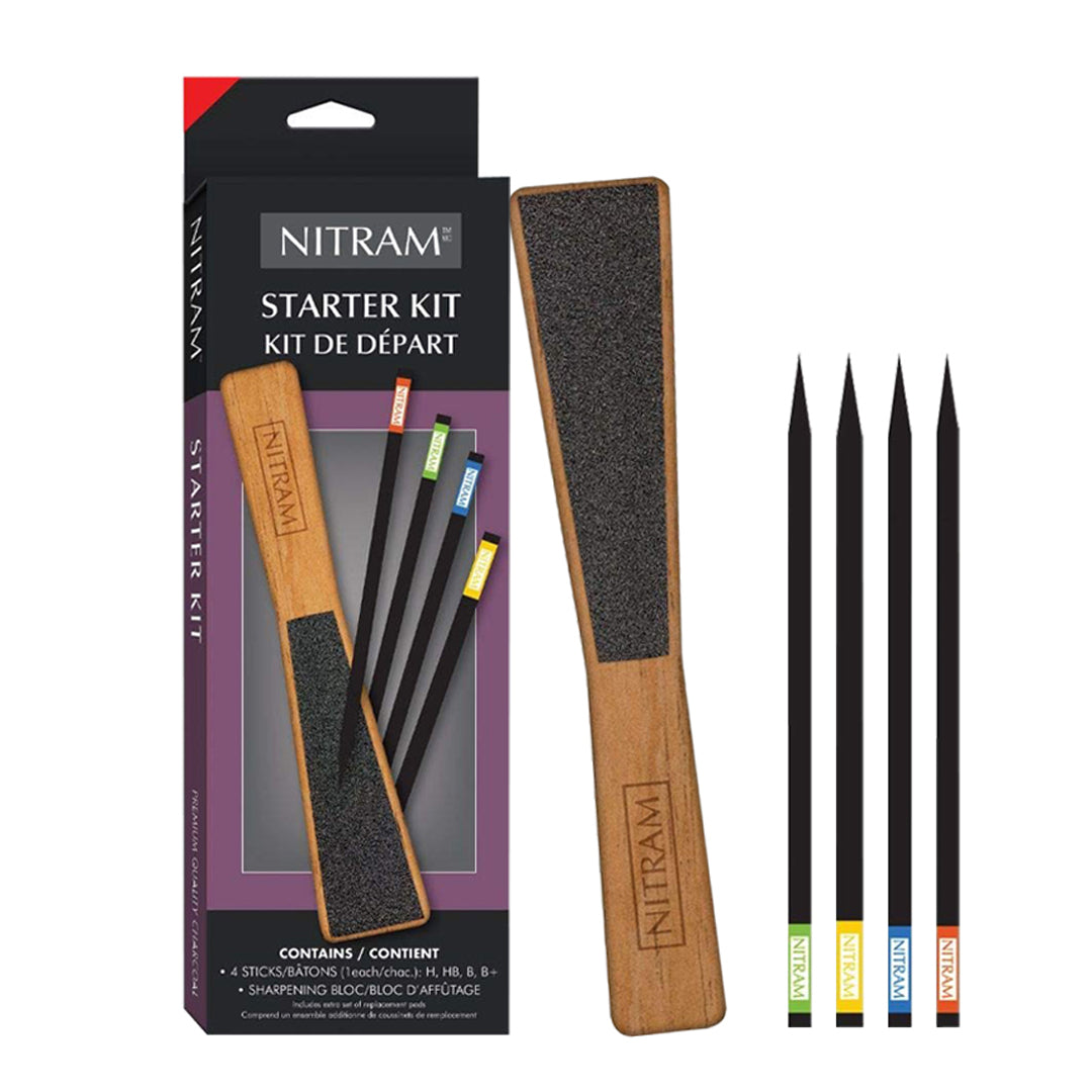 Nitram Starter Kit for Charcoal Drawing and Sketching - Retail Maharaj