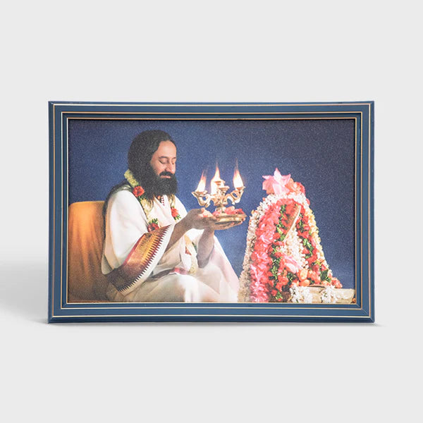 Photo Frame 8 x 12 inch (Rudra Pooja) | Premium Frame featuring Gurudev Sri Sri Ravi Shankar - Retail Maharaj