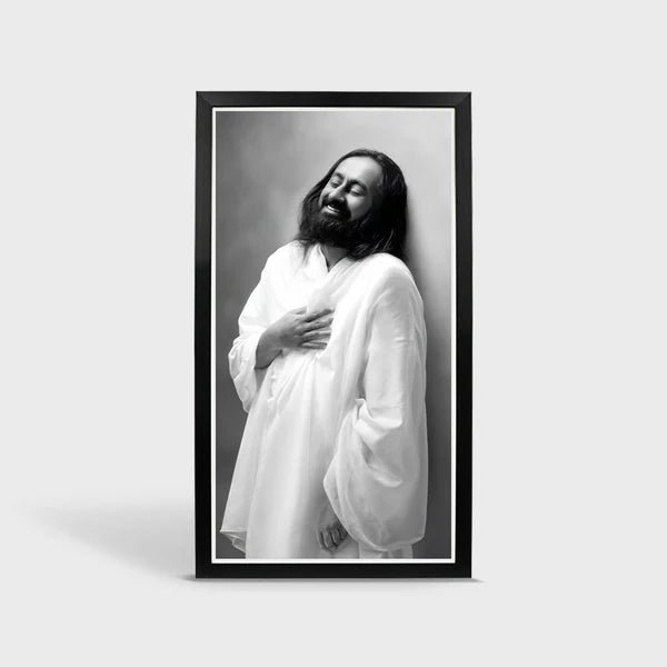 Photo Frame 24 x 36 inch (B/W) Double Frame | Gurudev Sri Sri Ravi Shankar - Retail Maharaj