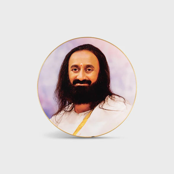 Photo Frame (Golden Ring) 16 x 16 inch | Premium Frame featuring Gurudev Sri Sri Ravi Shankar - Retail Maharaj