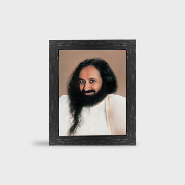 Photo Frame – 4 x 5 Inch Premium Frame featuring Gurudev Sri Sri Ravi Shankar, available in Black, White, Cream, Gold, and Black & White colors. - Retail Maharaj