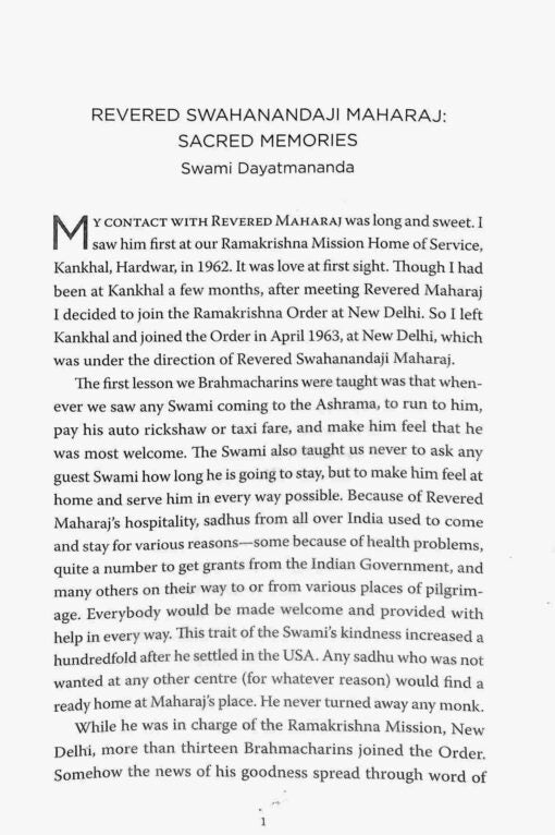 Remembrances of Swami Swahananda Reflections on Greatness - Retail Maharaj