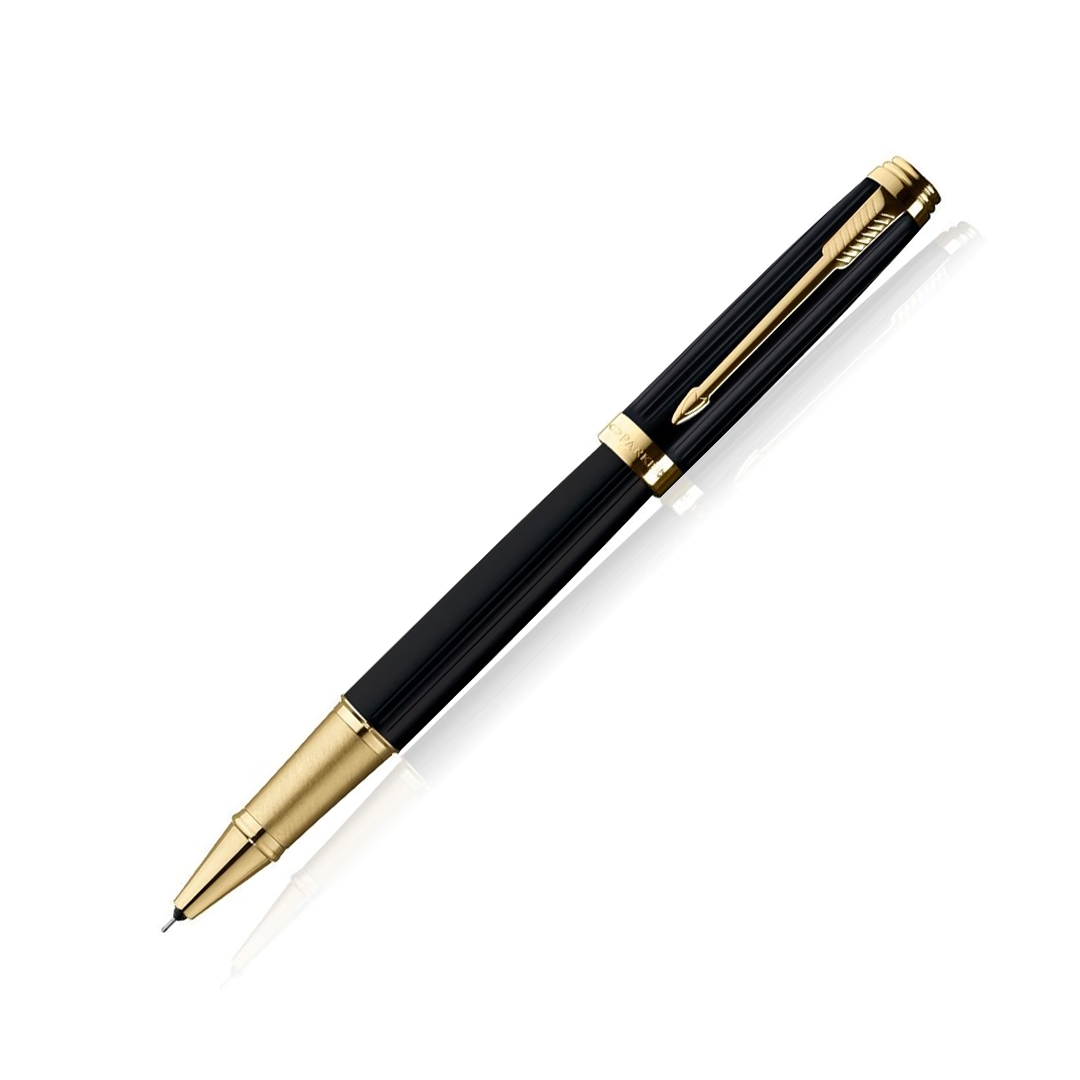 Parker Ambient Lacque Black Gold Trim Rollerball Pen