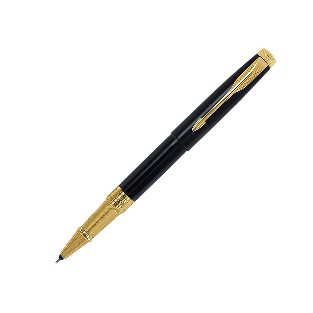 Parker Aster Lacque Black Gold Trim Rollerball Pen