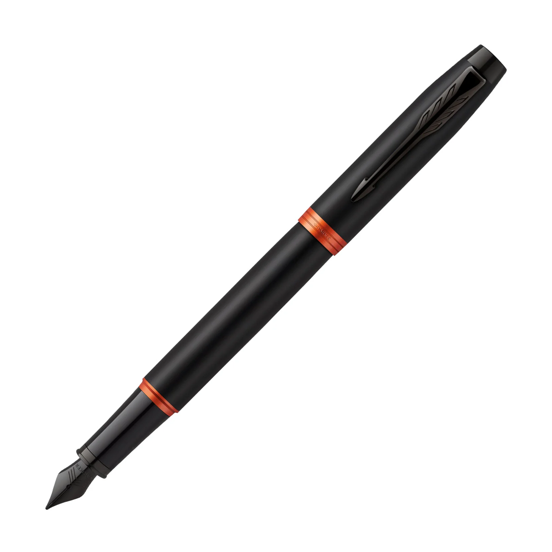 Parker IM Professional Flame Orange Black Trim Medium Fountain Pen