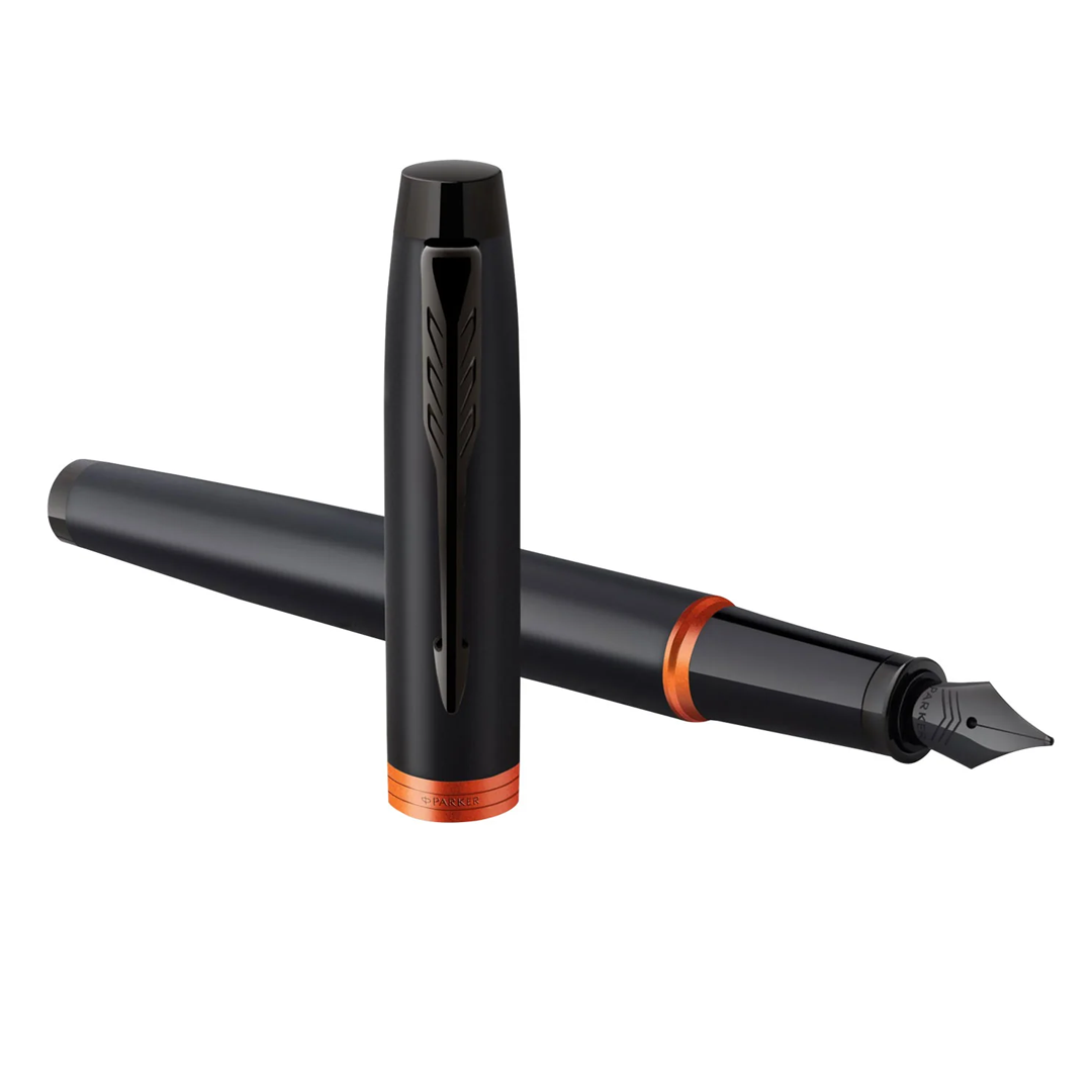 Parker IM Professional Flame Orange Black Trim Medium Fountain Pen