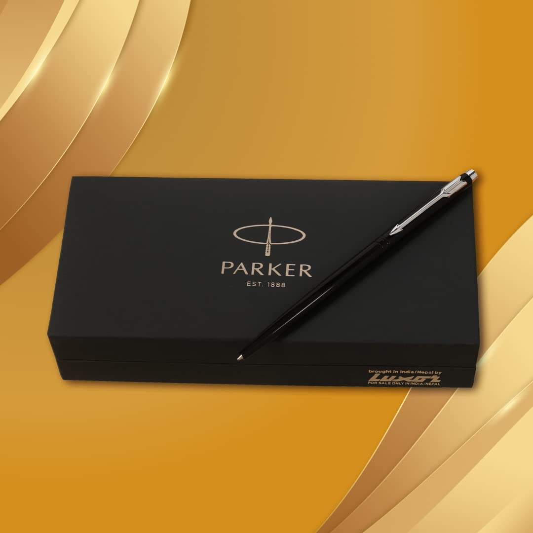 Parker Insignia Lacquer Black Ballpoint Pen with Chrome Finish