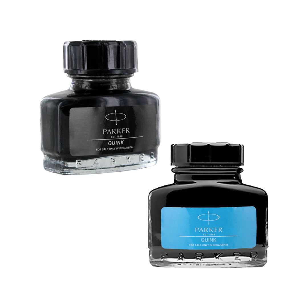 Parker Quink Fountain Pen Bottle Ink Black and BlueParker Quink Fountain Pen Bottle Ink Black and Blue