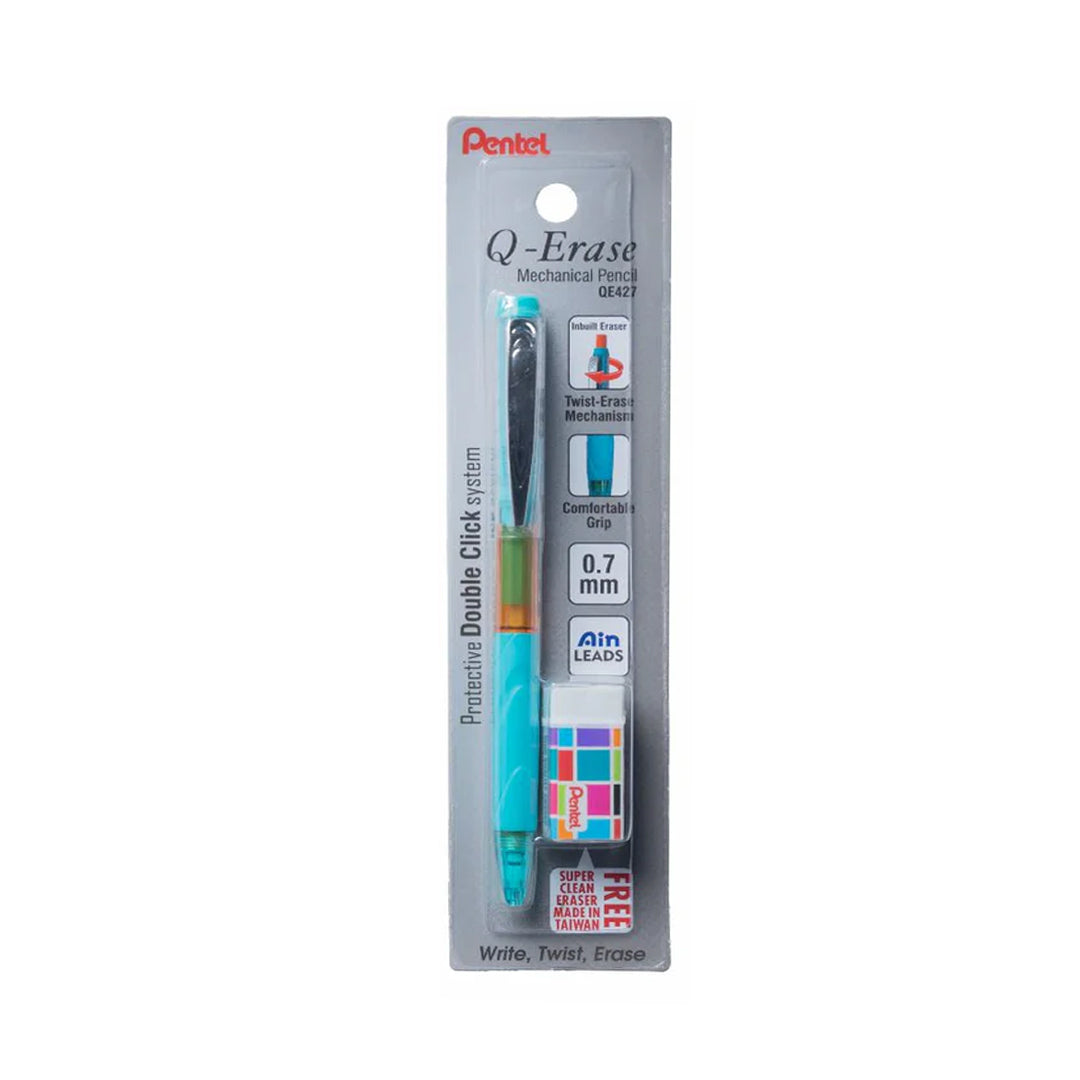 Pentel Q Erase QE427 Mechanical Pencil 0.7mm with Twist Eraser and Soft Grip