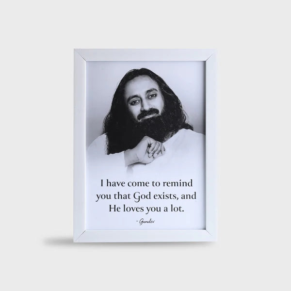 Photo Frame (Gurudev Quote) 8 x 11 inch (Sparkle) | Premium Frame featuring Gurudev Sri Sri Ravi Shankar - Retail Maharaj