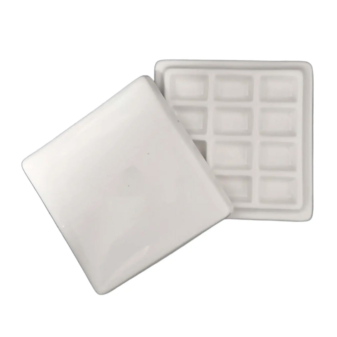 Porcelain Ceramic Painting Palette – Multi Grid for Watercolour, Gouache & Acrylic - Retail Maharaj