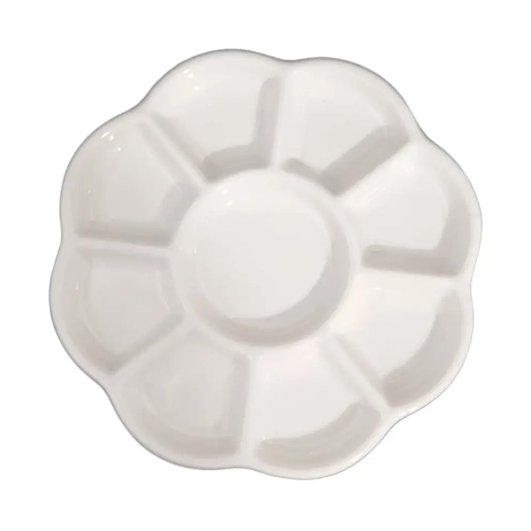 Porcelain Ceramic Painting Palette – Multi Grid for Watercolour, Gouache & Acrylic - Retail Maharaj