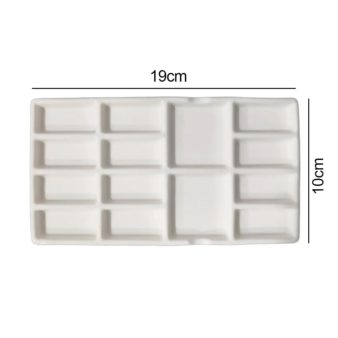 Porcelain Ceramic Painting Palette – Multi Grid for Watercolour, Gouache & Acrylic - Retail Maharaj