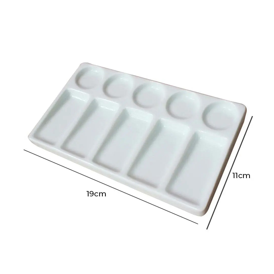 Porcelain Ceramic Painting Palette – Multi Grid for Watercolour, Gouache & Acrylic - Retail Maharaj