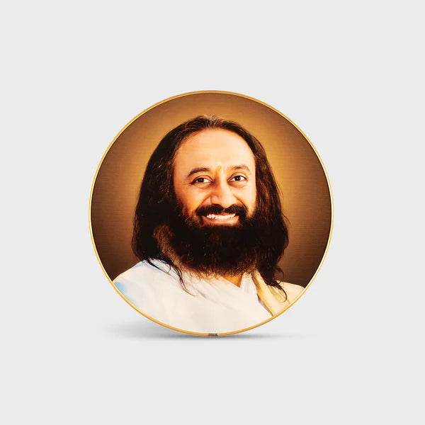 Photo Frame (Golden Ring) 12x12 inch | Premium Frame featuring Gurudev Sri Sri Ravi Shankar - Retail Maharaj