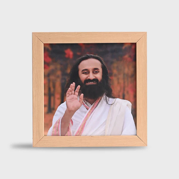 Photo Frame 9 x 9 inch (Sparkle) | Premium Frame featuring Gurudev Sri Sri Ravi Shankar - Retail Maharaj