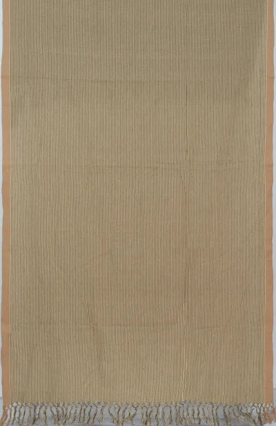 Handwoven Cotton Shawl – Beige & Green - Retail Maharaj