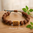 Radhey Naam Carved Beads with Radha Written Tulsi Beads Bracelet for Divine Blessings - Retail Maharaj