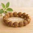 Radha Radha Naam Carved Original Tulsi Bracelet – Adjustable & Elastic for Spiritual Wellness - Retail Maharaj