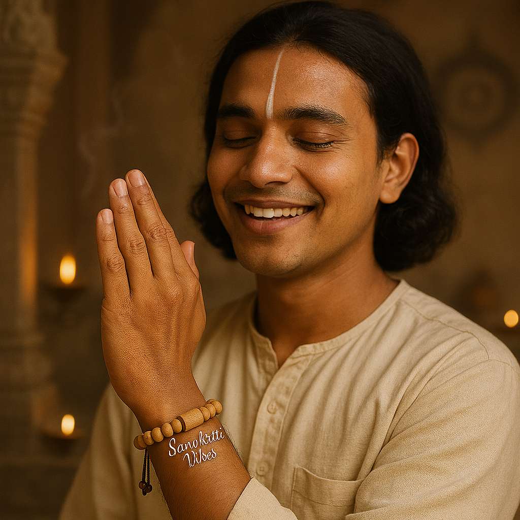 Tulsi Hand Bracelet From Vrindavan – Sacred Shyama Tulsi Adjustable Bracelet - Retail Maharaj