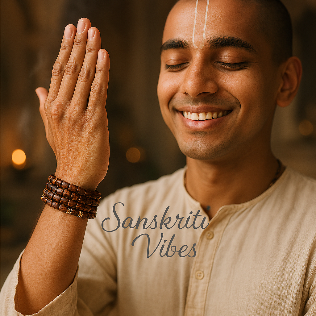 Five Layers Traditional Tulsi Beads Bracelet Design – Sacred Spiritual Bracelet - Retail Maharaj