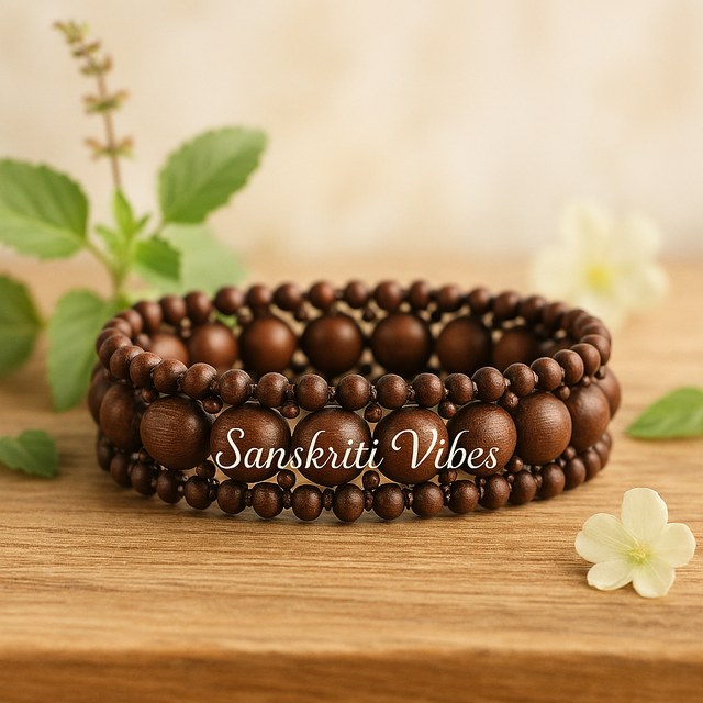 Traditional Chain Design Pure Shyama Tulsi Beads Bracelet – Spiritual Bracelet for Devotees - Retail Maharaj