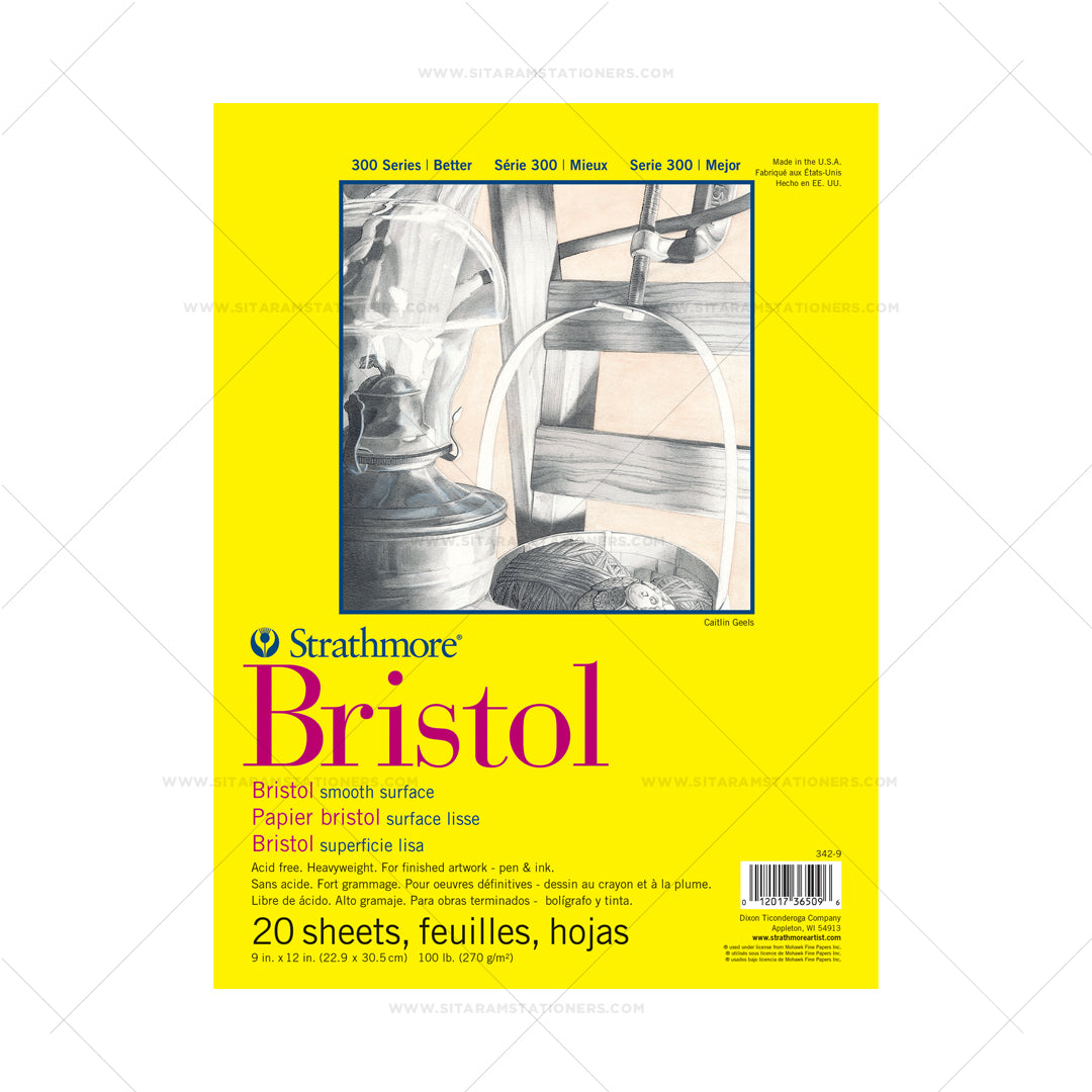 Strathmore 300 Series Bristol Paper Pad 100 lb (270 GSM) | Smooth & Vellum Surface | Open Stock
