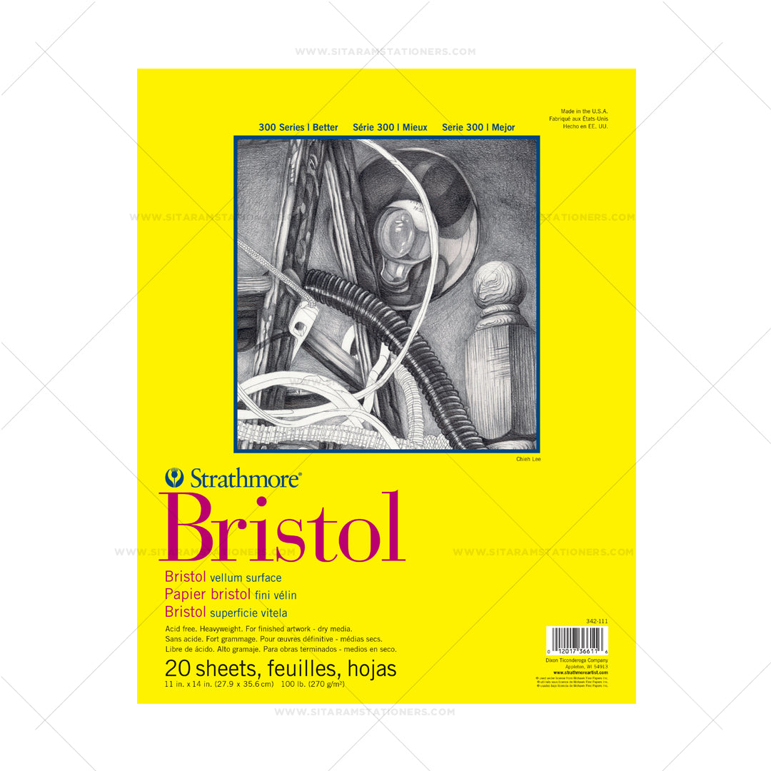 Strathmore 300 Series Bristol Paper Pad 100 lb (270 GSM) | Smooth & Vellum Surface | Open Stock
