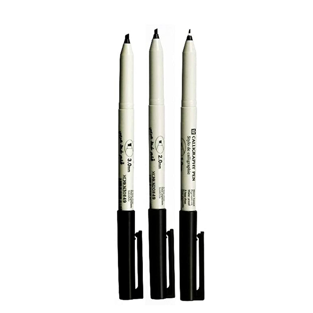 Sakura Calligraphy Ink Pens Set of 3 with Chisel Tips
