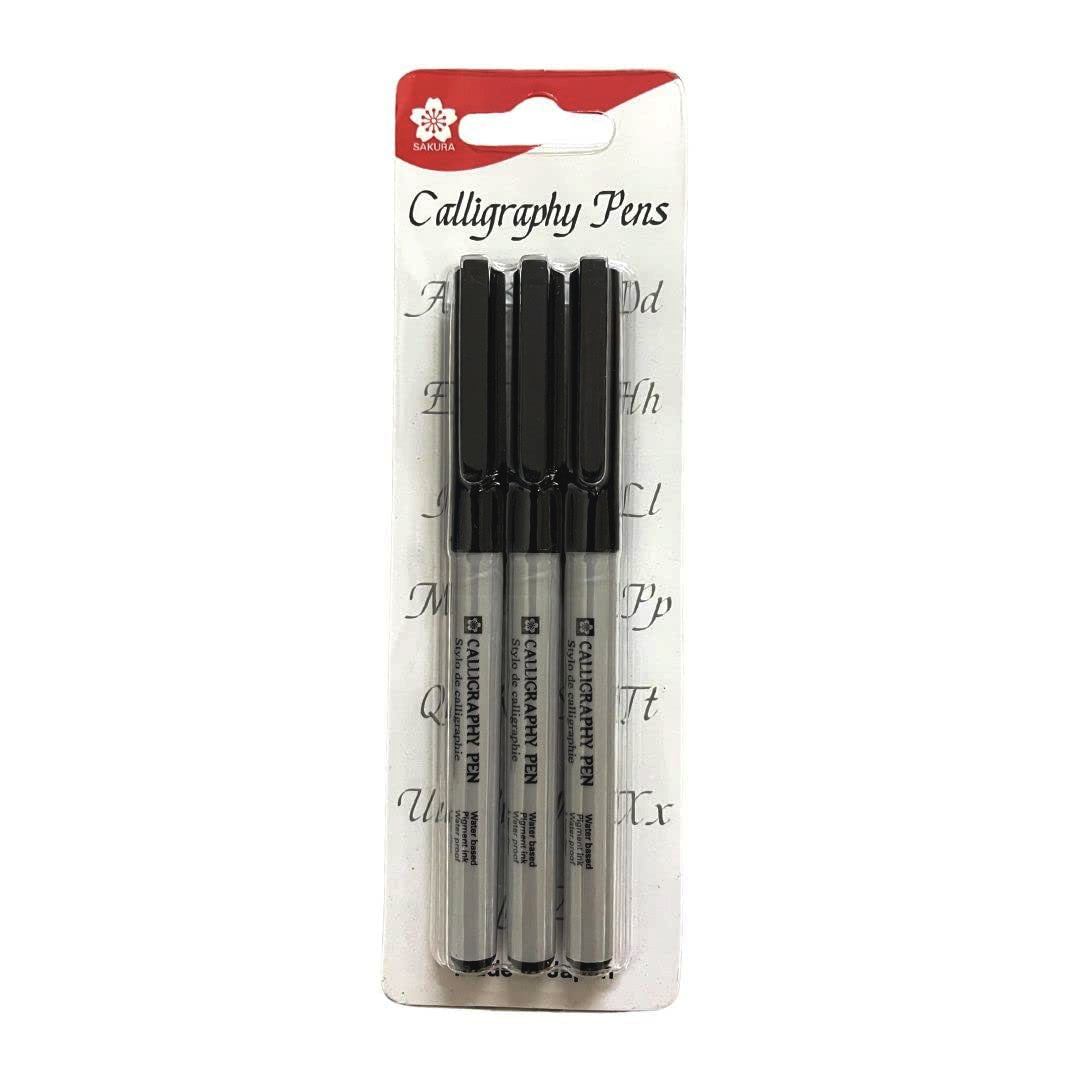 Sakura Calligraphy Ink Pens Set of 3 with Chisel Tips