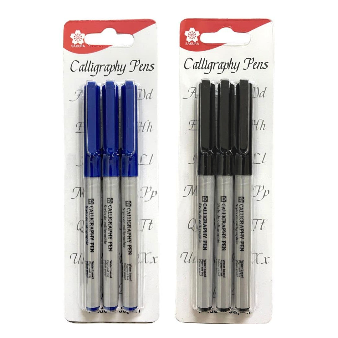 Sakura Calligraphy Ink Pens Set of 3 with Chisel Tips