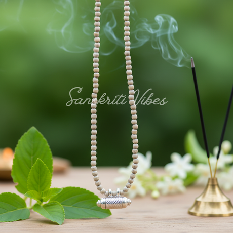 Silver Narasimhadev Kavach With Tulsi Kanthi Mala – Premium Quality, Divine Protection - Retail Maharaj