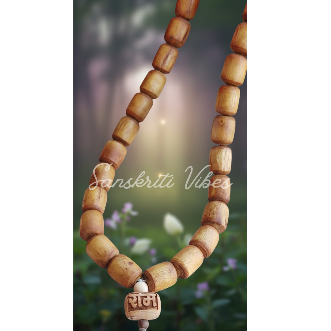 54 Beads Ram Naam Tulsi Kanthi Haar for Rambhakt – Sacred Mala for Devotion to Shri Ram