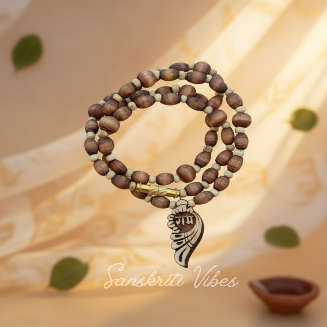 Ram Naam Tulsi Kanthi Mala – Sacred Prayer Beads for Chanting and Meditation - Retail Maharaj