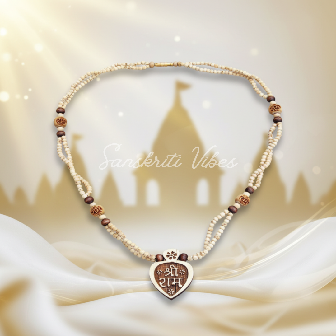 Shri Ram Ram Tulsi Kanthi Locket Mala – Sacred Prayer Beads for Chanting and Devotion - Retail Maharaj