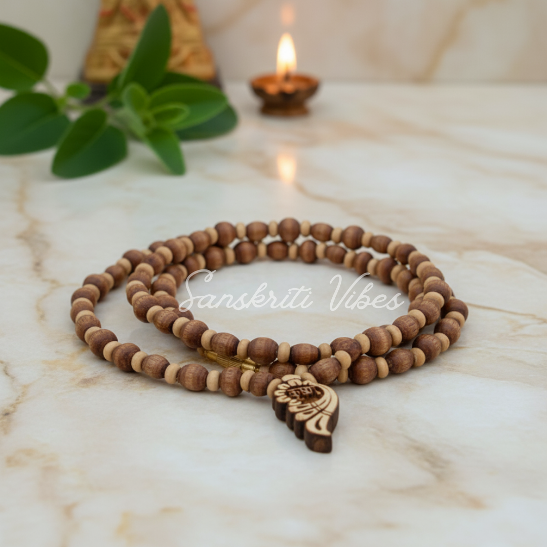 Krishn Naam Tulsi Kanthi Mala – Sacred Prayer Beads for Devotion and Meditation - Retail Maharaj