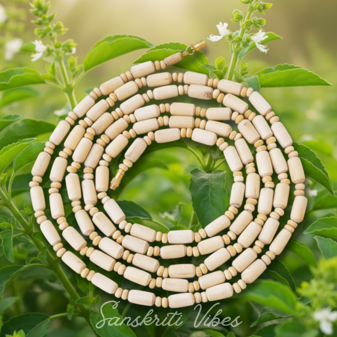 3 Round Original Tulsi Kanthi Mala – Best Quality Tulsi Beads for Spiritual Practices and Devotion