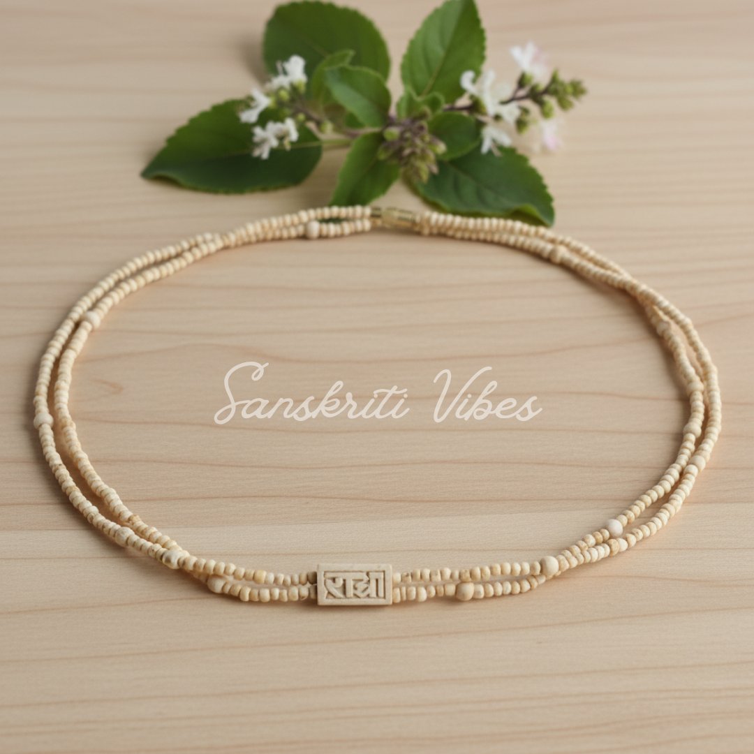 Shri Radha Naam Kanthi in Tiny Tulsi Beads – Handmade / Traditional - Retail Maharaj
